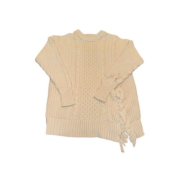 J.Crew Sweater S Ivory Cable Knit Fisherman Chunky Wool Cotton Coastal Chic - Picture 3 of 12